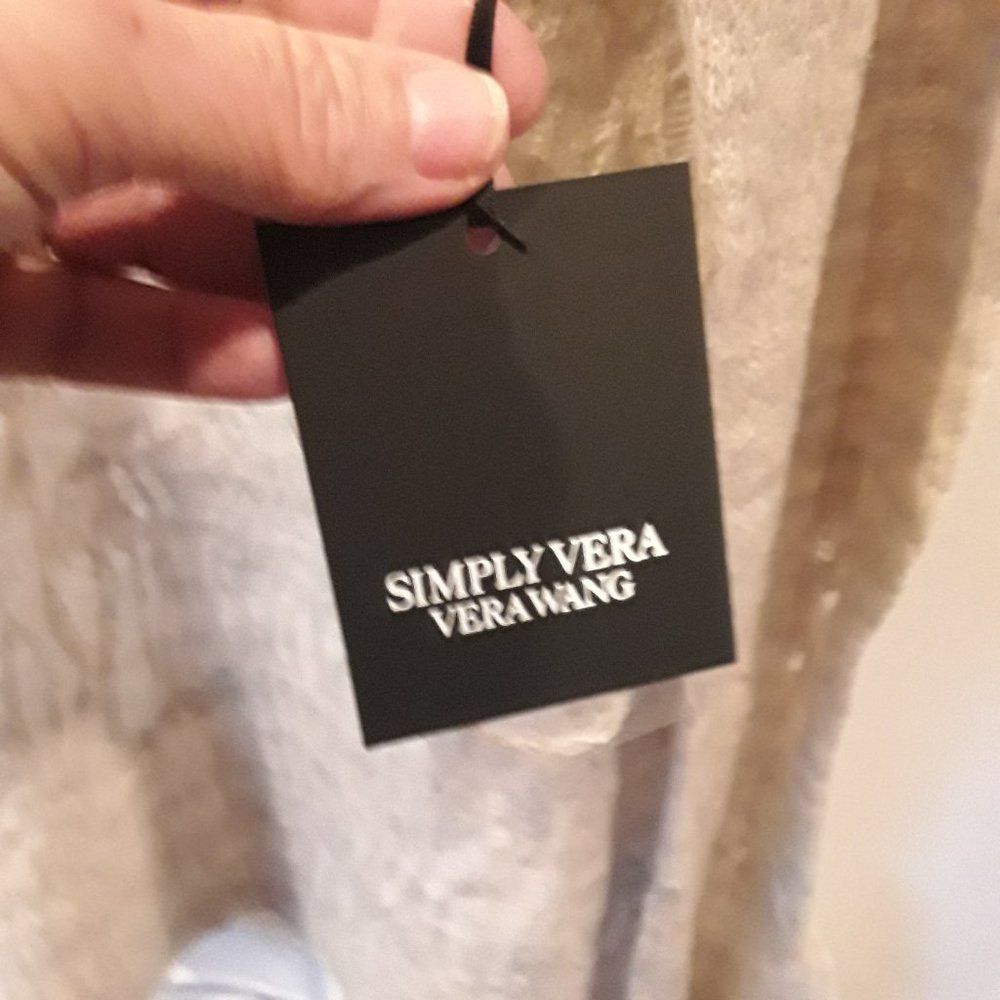 NWT-Vera Wang tan grey heathered sweater and top - Picture 7 of 10